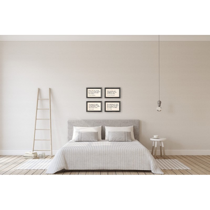 Creative Co-Op Wood Framed Wall Décor with Quotes (Set of