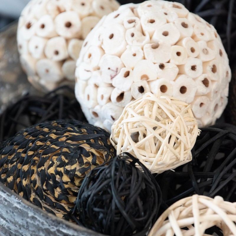 ANDALUCA Decorative Balls Bag Bowl Filler Home Decor (Black &