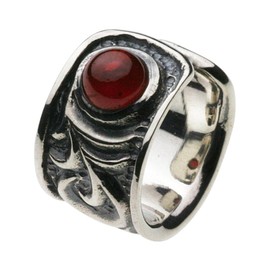 Cenote e0101 Stone Arabesque Ear Cuff [Silver 925 Silver Accessories], Silver, Garnet