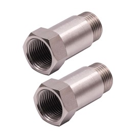 Biqing 2PCS Oxygen Sensor Adapter, 45mm O2 Sensor Adapter M18*1.5 Universal Check Engine Light Eliminator Adapter Sensor Accessories for Truck Vehicle Exhaust Systems(Silver)