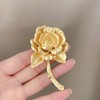 Rose Flower Brooch Pin for Women 14K Gold Plated rose