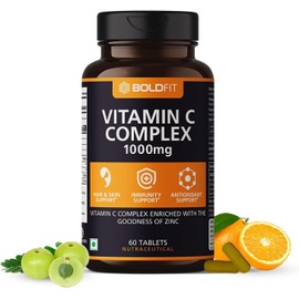 Generic Generic Vitamin C Complex 1000mg Tablet with Amla and Zinc for Men & Women - Supports Energy, Immunity, Antioxidant - 60 Tablets
