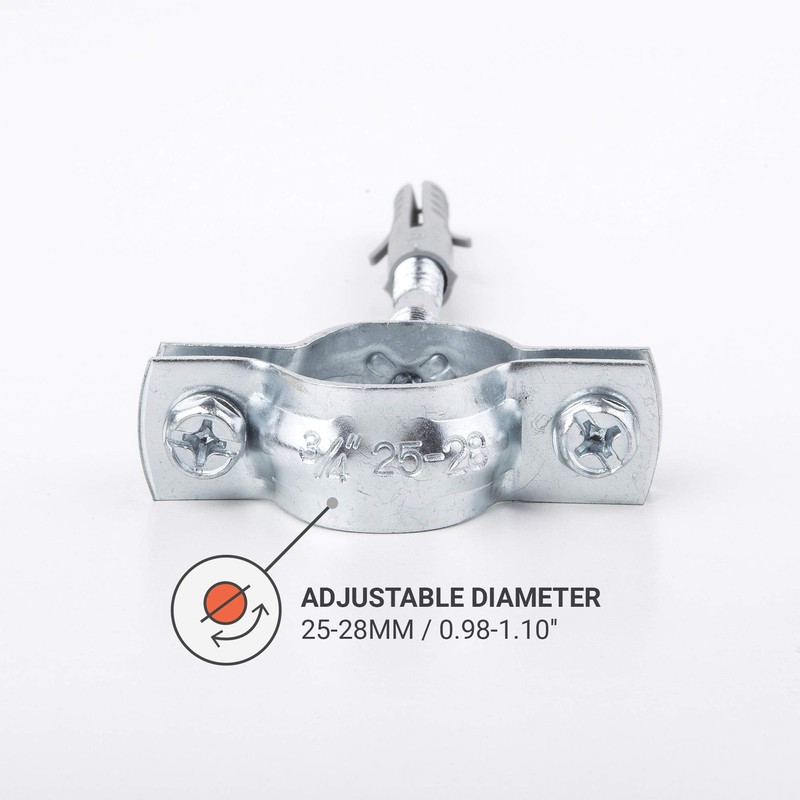 SKIR'CO Pack of 4 Pipe Brackets for Diameter 25-28 mm