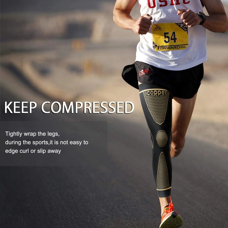 Custom Factory Long Full Copper High Quality Knee Brace Nylon