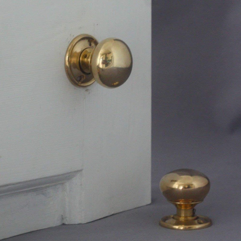 Georgian Small Brass Cottage Door Knobs