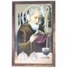 >San Benito Cuadro Religioso Con Marco De Madera Rustica 36"x24"x1"
