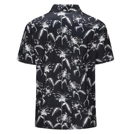MOHEEN Mens Polo Shirts Short Sleeve Sleeve Golf Tennis Polo T Shirts Moisture Wicking Printed Shirts for Men Black Flower(12#4XL)