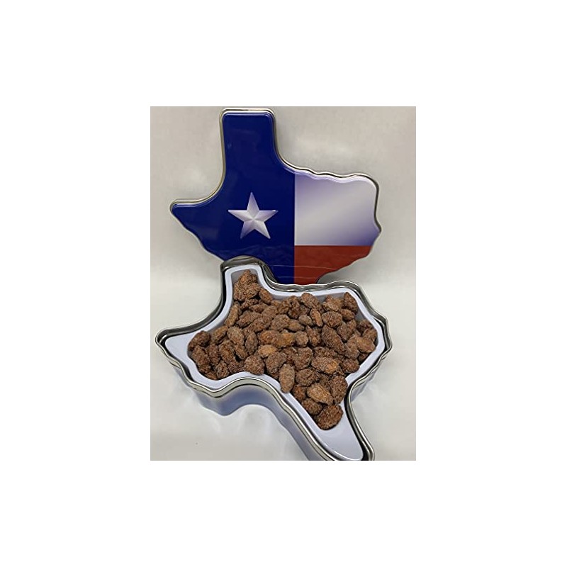 Cinnamon Roasted Almonds in a Texas Shaped Gift Tin