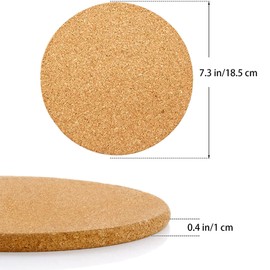 Enkrio 6 Pack Round Cork Trivets 0.4" Thick Round Cork Trivet Heat Trivet Mat for Hot Pot Pan Kettle Dishes Plants