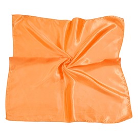 Kiran Fashion Satin Silk Scarf Small Plain Neckerchief Headband Wrap Square Shiny 50cm X 50cm (Orange)