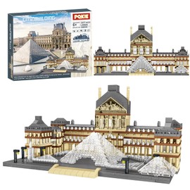 PQKIE Architecture Louvre Collection Micro Mini Building Set,3377Pcs Famous Landmarks Model Building Toy,STEM Creative Office or Home Decor Bricks Kits,Christmas Birthday Gift for Adults Teens Kids 6+
