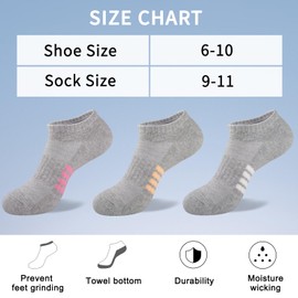 eallco 8 Pairs Ankle Socks for Women Running Athletic Cotton Low Cut Socks Cushioned