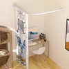 Tanxih Corner Shower Curtain Rod Adjustable Stainless Steel L Shaped