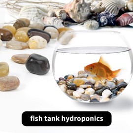 OUPENG Pebbles Polished Gravel, Natural Polished Mixed Color Stones, Small Decorative River Rock Stones 2 Pounds (32-Oz)