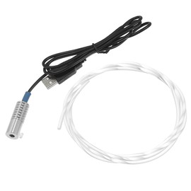 X AUTOHAUX 1.5m 4.92ft 3.5mm 0.14" Car PMMA Side Glow Fiber Optic Cable Kit with Blue LED Aluminum Alloy Illuminator 12V 1W Guide Light Source Decor - Pack of 2