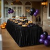 PARTISKY Glitter Black Table Skirt for Rectangle Tables 6ft, Wrinkle