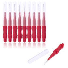 Interdental Brush Red 0.7mm 10 Pieces Braces Brush Toothpick Tooth Flossing Head Oral Dental Hygiene Brush Tooth Interspace Cleaning Tool by DBOO
