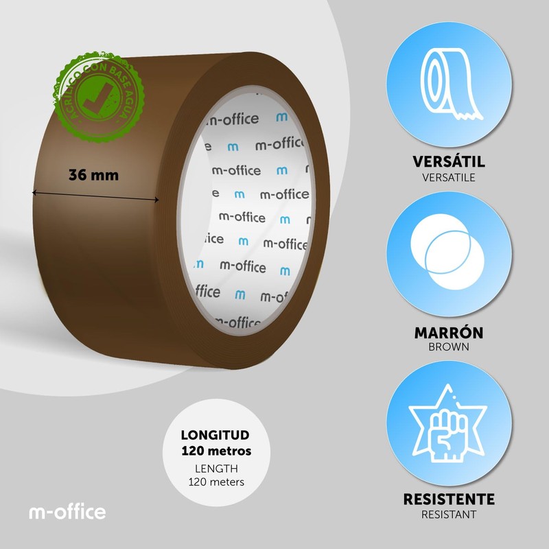 m-office Tape Brown Tape Tape Roll for Cardboard Packaging Shipping