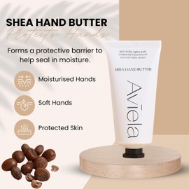 Aviela Shea Butter Hand Cream For Very Dry Hands, Moisturising & Intensely Nourishing, Vegan & Cruelty Free, 100% Natural African Shea Butter Moisturiser, 50ml