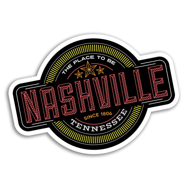 2 x 10cm Nashville Vinyl Stickers - Tennessee USA Sticker