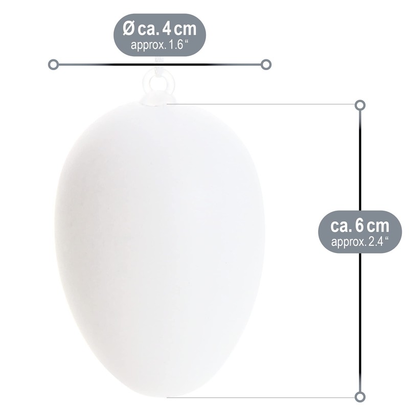 COM-FOUR® 36 x White Decorative Easter Eggs Made of Plastic,