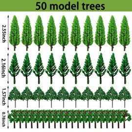 Model Trees Mixed 50pcs Mixed Model Trees, Garden Trees Miniature, Decoration trees Mini Diorama Trees Mixed Model Tree Train Trees DIY Landscape, Garden Simulation Landscape, 28/40/55/65mm
