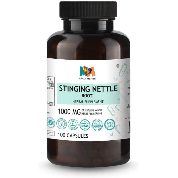 Erectogen Stinging Nettle Root Capsules - Organic Urtica Dioica Extract Dietary Supplement to Support Women's Health, Blood Pressure Control, Circulation - Seasonal Allergy Relief - 100 Capsules