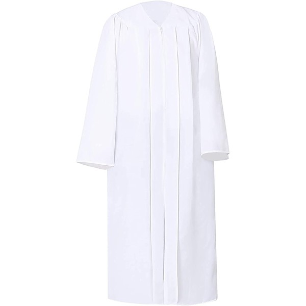 GraduationMall US Style Matte Graduation Gown Only White Full Fit