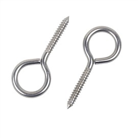 Gardeningwill 12Pcs Heavy Duty Stainless Steel Screw Eyes Pins Hanging Hooks Threaded Hardware M4