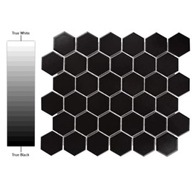 2x2 Hexagon 2 inch Matte Porcelain Mosaic Floor Wall Tile Backsplash for Bathroom, Kitchen, Accent Decor, Fireplace (10 Sheets/case) (Black)