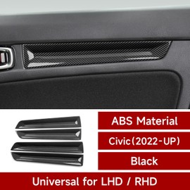 BRMYL Car Inner Door Handle Strips Cover Decals for 2022 2023 2024 2025 Honda Civic 11th Gen Accessories ABS Carbon Fiber Interior Stickers