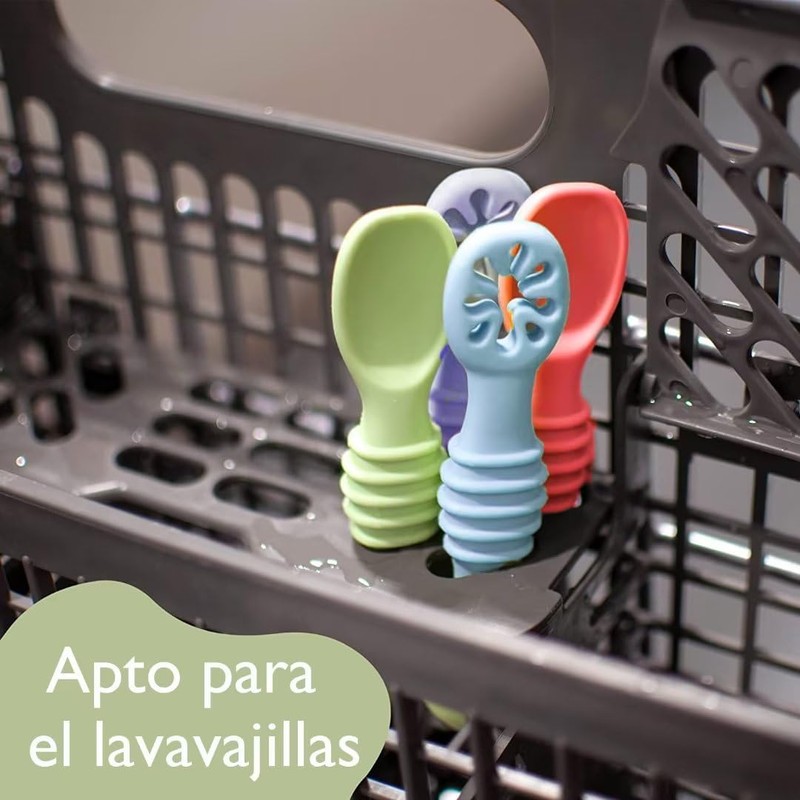Cucharas masticables de silicona TAIMEI BTS001CA – set 6 arcoíris,