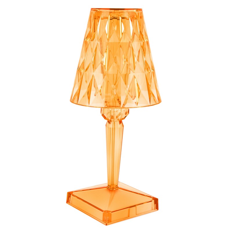 LED Crystal Table Lamp Transparent Prism Dimmable Desk Lamp USB