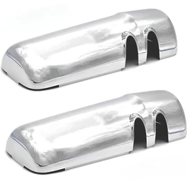 LEAVAN Chrome Door Mirror Covers Fit for Kenworth T680, A Pair Chrome Side Mirror Covers with Clips Fit for Kenworth T680 T880 W990 (Driver Side and Passenger Side)