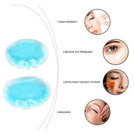 Paquete de Gel de Hielo para Ojos, Compresa Fría y Caliente Redonda, Almohadilla de Gel de Enfriamiento para Ojos, Reutilizable, Alivio de la Fatiga, Seguro para Viajes para Hombres y Mujeres