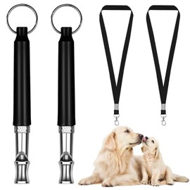 GmwyCzV 2 Stück Hundepfeife, Hundetraining Hundepfeifen, Ultraschall Hunde Pfeife mit Lanyard, Erziehungshilfen für Hunde Pfeifen, Professionelle Hundepfeifen für Effektives Hundetraining (Schwarz)