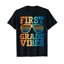 Retro Vintage Sunglasses First Grade Vibes Back To School T-Shirt