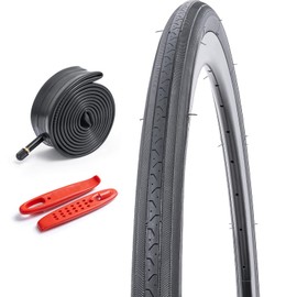27x1 1/4 (32-630) Road Bike Tire and Bike Tube 27 inch Bicycle tire Suitable for 27 x 1 1/4 27x1.25 City/Road/Commuter Folding Replacement Bike Tire and Tube with 2 Tire Levers