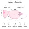 VANLINKER Wrap Around Y2K Sunglasses for Women Men Trendy Oversized