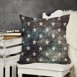 Fukeen Waterproof Outdoor 4th of July Pillow Covers 20x20 Inch Vintage Independence Day American Flag Navy Stars Throw Pillow Cases Patriotic Farmhouse Decorations Cushion Cover Double Sided