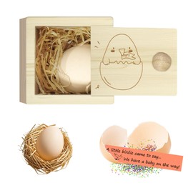Egg Baby Announcement Reveal Ideas, Surprise Pregnancy Announcement Wood Box for Grandparents Husband Parents Friends, Baby Fun Gifts Box Idea
