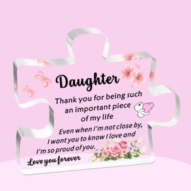 SDOFY Daughter Gifts - Puzzle Acrylic Plaque Daughter Birthday Gifts, Gifts for Daughter, Birthday Gifts for Daughter Christmas Daughter Gift