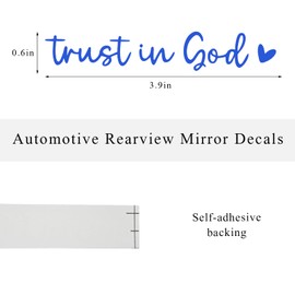 FSTURIOS 2PCS Trust in God Car Rearview Mirror Decal, Auto Mirror Vinyl Decal Self Affirmation Reminder Sticker, Trust in God Christian Decor for Window Bumper Laptop Water Bottle (Blue)