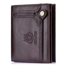 SCHLATUM Large Capacity Wallets for Men Genuine Leather RFID Blocking Accordion Credit Card Wallet with 21 Card Slots, Coffee