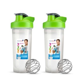 HOMESHOPA Powder Shaker Bottles, 700ml Protien Shaker Bottle with Mixer Ball for Supplement Shakes, Leakproof Screw On Lid & Secure Drinking Flap Cap, BPA Free Large Sport Gym Blender Bottle-Pack of 2