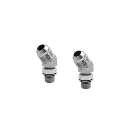 BEITERSTOE (2-PACK) 6802-08-06-NWO Hydraulic Hose Adapter Fitting 1/2" Male JIC 37°Flare(3/4"-16"UNF)×3/8" Male Adjustable Nut O-Ring Boss(9/16"-18UNF)45°Elbow SAE Pipe Joints Connector Carbon Steel
