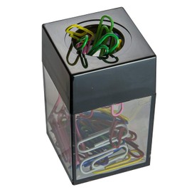 Officemate 93690 - Dispensador de clips magnéticos, tamaño pequeño, capacidad de 100 clips, negro/humo