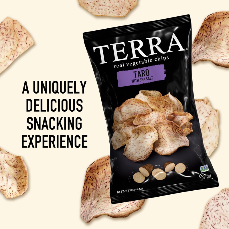 Terra Vegetable Chips, Taro Chips with Sea Salt, 5 Oz