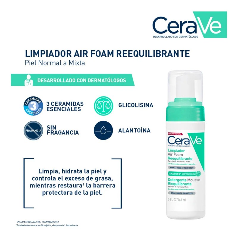 CeraVe Limpiador Air Foam Reequilibrante 148 ml