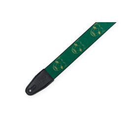Levy's Leathers Wide Polyester Green & Mustard Scanned Skull Motif Guitar Strap (MPD2-113)